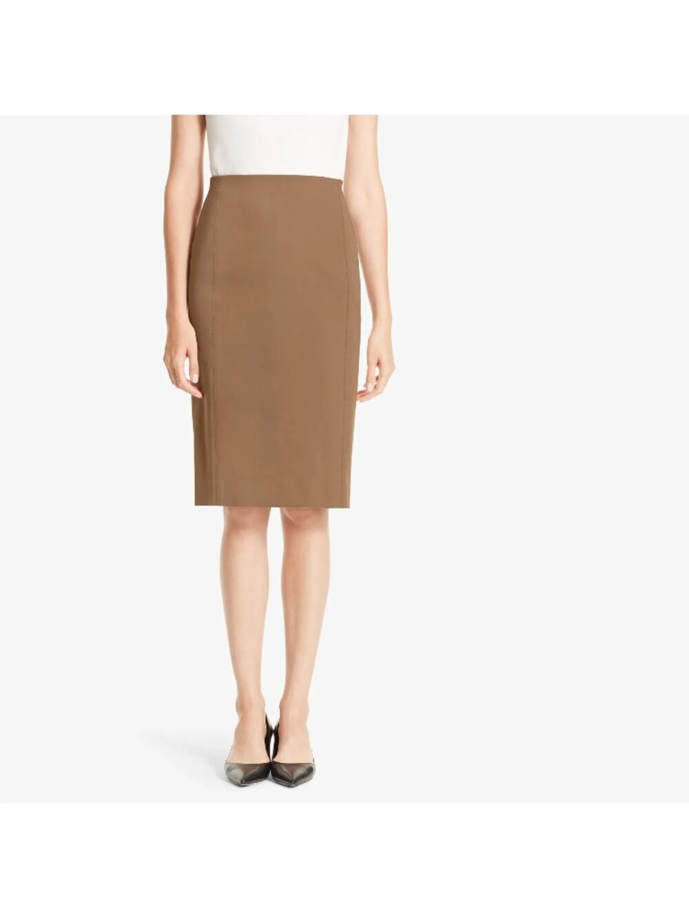 MM LaFleur Beige Pencil Skirt, Size 8